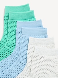 Image number 2 showing, Netted Quarter-Crew Socks 3-Pack for Women