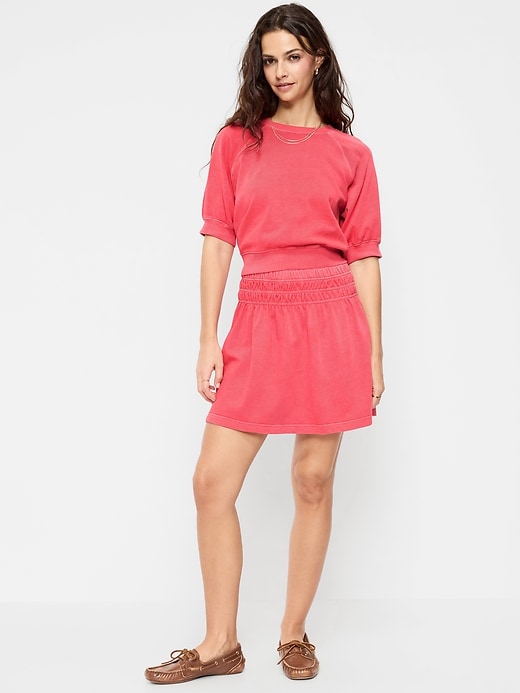 Image number 1 showing, Smocked-Waist Mini Skirt