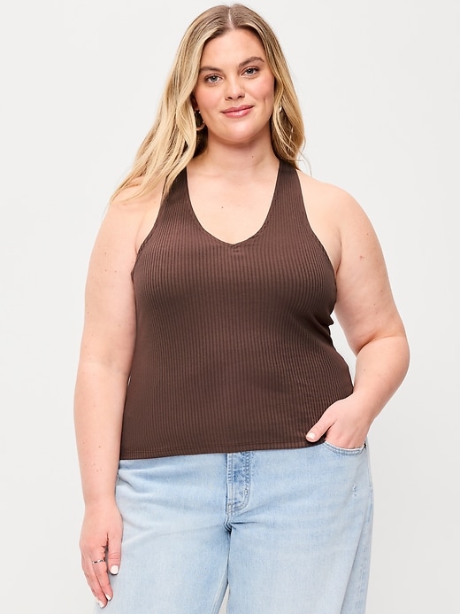 Image number 8 showing, Sleeveless Ribbed Loop-Back Tank Top