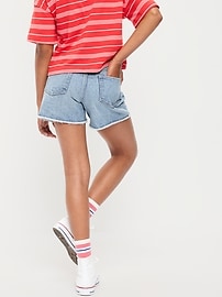 Image number 2 showing, High-Waisted Frayed-Hem Jean Shorts for Girls