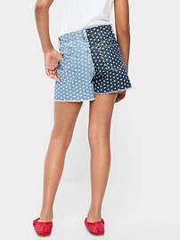 Image number 2 showing, High-Waisted Two-Tone Frayed-Hem Jean Shorts for Girls
