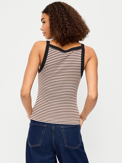 Image number 2 showing, Fitted Sleeveless Apron Tank Top