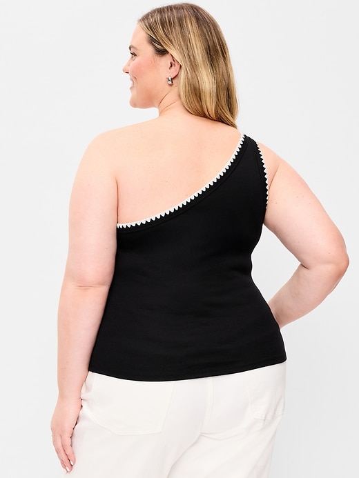 Image number 7 showing, Ribbed One-Shoulder Tank Top