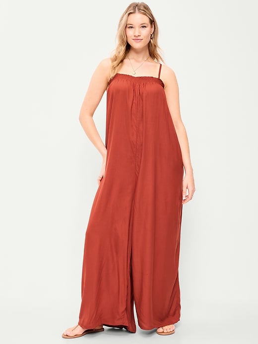 Image number 5 showing, Airy Smocked-Top Jumpsuit