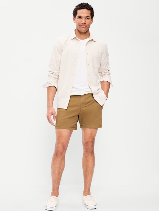 Image number 1 showing, Slim Built-In Flex Rotation Chino Shorts -- 5-inch inseam