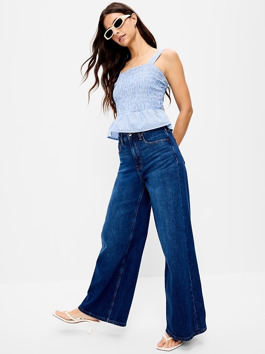 Image number 3 showing, Smocked Peplum Tank Top