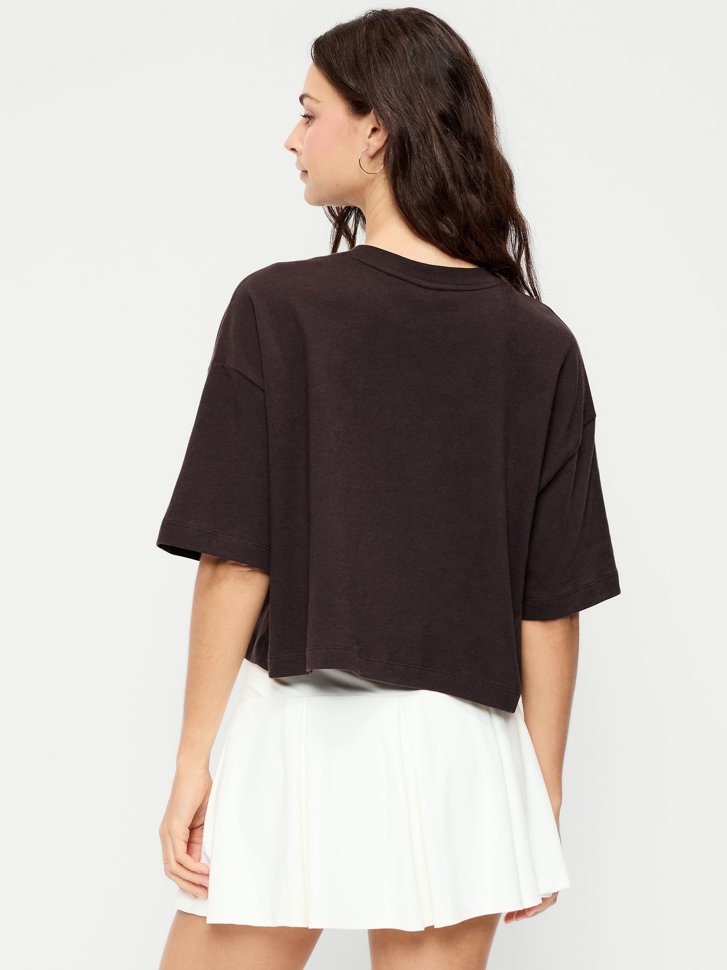 Image number 2 showing, Vintage Crew-Neck Oversized Crop T-Shirt
