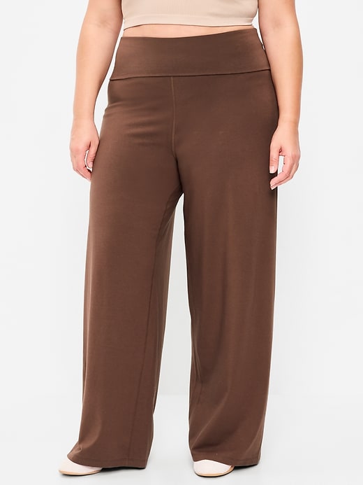 Image number 5 showing, High-Waisted PowerChill Fold-Over Wide-Leg Pants