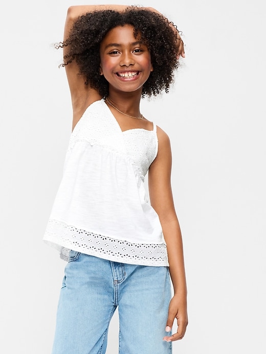 Image number 1 showing, Sleeveless Eyelet Top for Girls