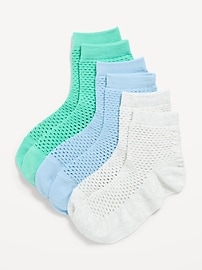 Image number 1 showing, Netted Quarter-Crew Socks 3-Pack for Women