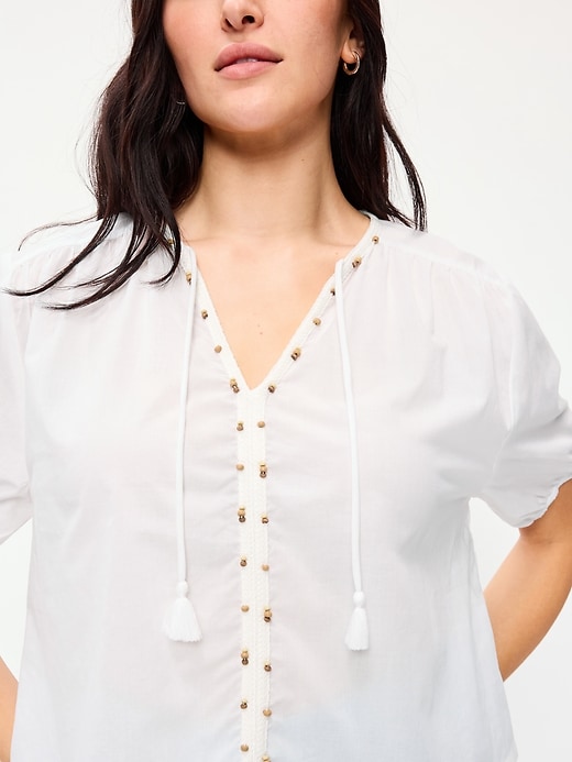 Image number 3 showing, Short-Sleeve Beaded Top