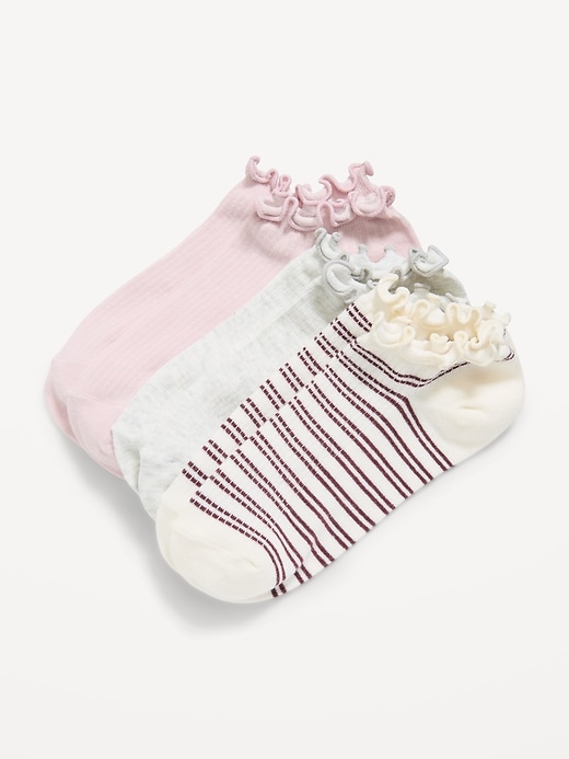 Image number 1 showing, Lettuce-Edge Ankle Socks 3-Pack for Women