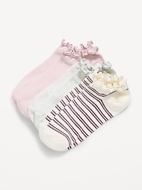 Image number 1 showing, Lettuce-Edge Ankle Socks 3-Pack for Women