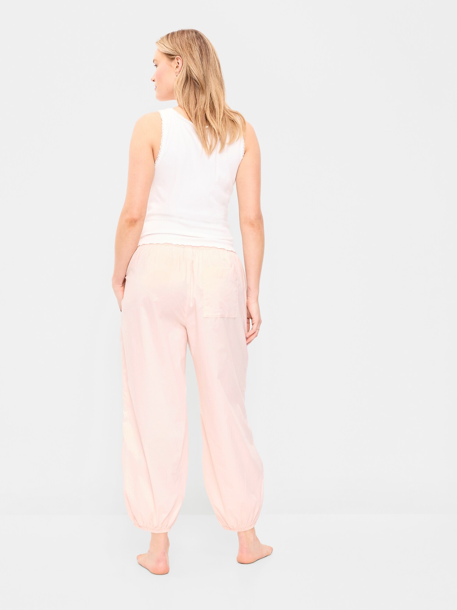 Женские брюки Old Navy Lightweight Pull-On Parachute, цвет: Пастельный розовый — фото 6