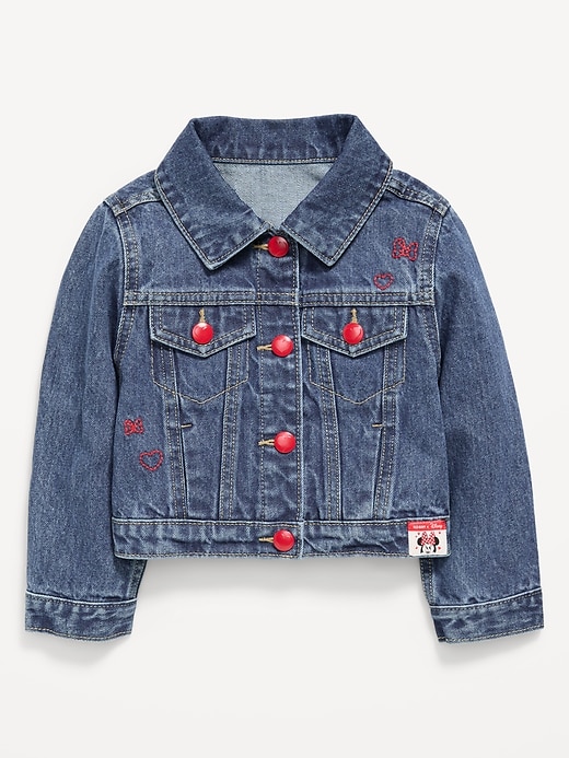 Image number 3 showing, Old Navy x Disney Minnie Mouse Cropped Trucker Jean Jacket for Toddler Girls