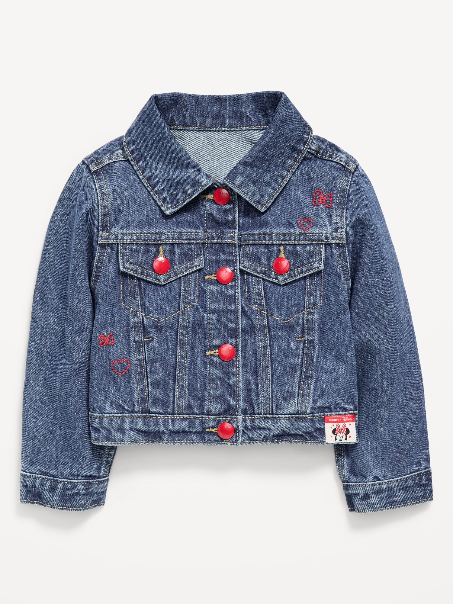 Old Navy x Disney Minnie Mouse Cropped Trucker Jean Jacket for Toddler Girls
