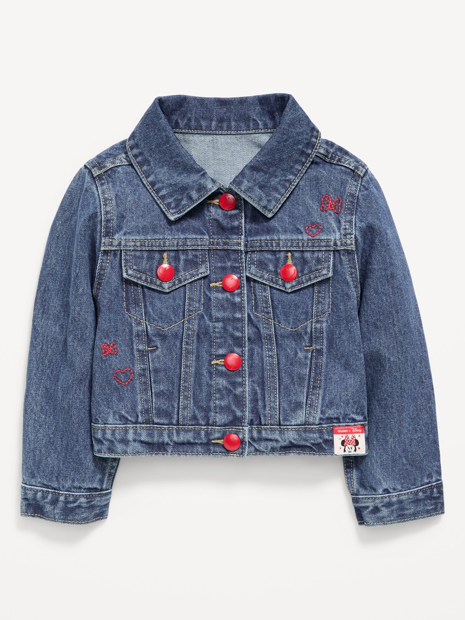 Куртка Old Navy x Disney Minnie Mouse Cropped Trucker Jean Jacket для девочек-малышей — фото 3