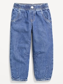 Image number 2 showing, Pull-On Barrel-Leg Jeans for Toddler Girls