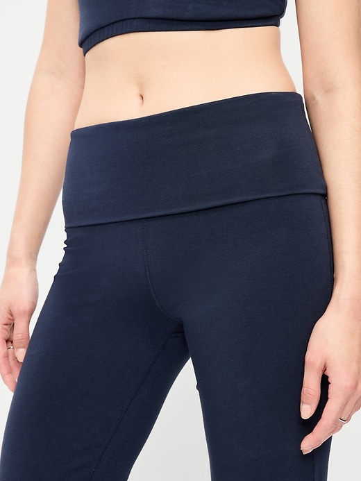 Image number 3 showing, High-Waisted PowerChill Fold-Over Bootcut Leggings