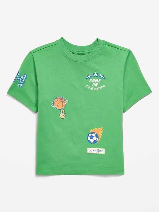 Image number 2 showing, Oversized Short-Sleeve Birthday Graphic T-Shirt for Toddler Boys