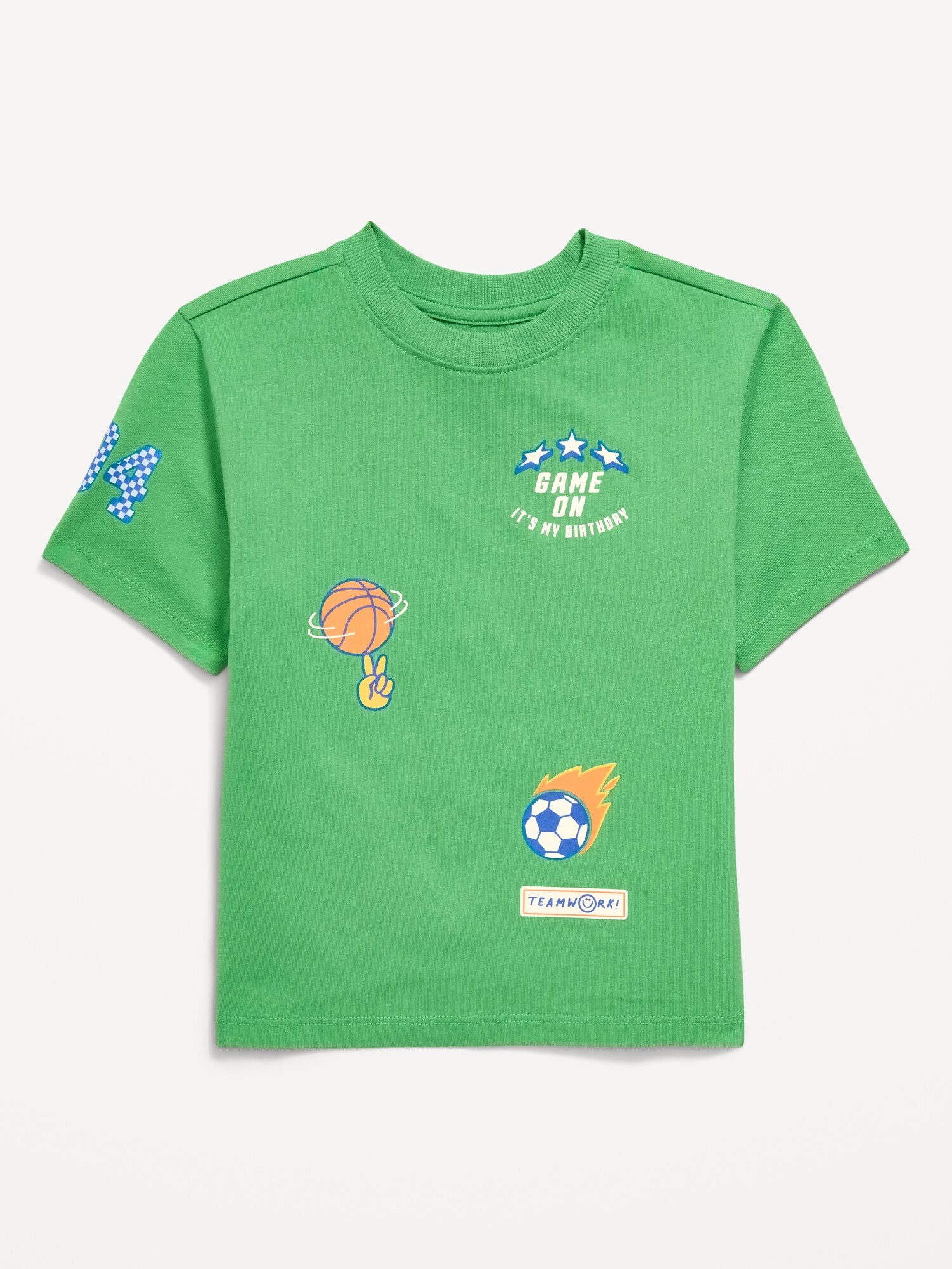 Футболка Old Navy Oversized Short-Sleeve Birthday Graphic T-Shirt для мальчиков-малышей, цвет: Chrysalis — фото 2