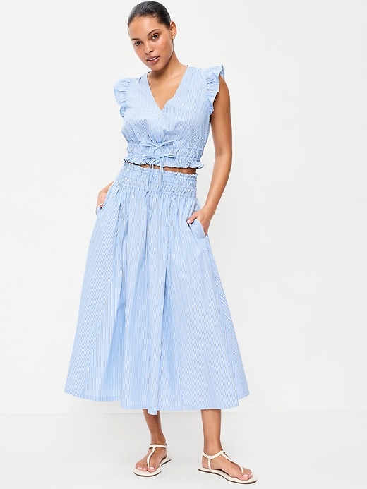 Image number 1 showing, Smocked-Waist Midi Skirt