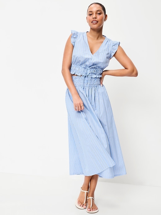 Image number 4 showing, Smocked-Waist Midi Skirt