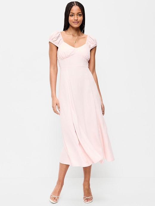 Image number 1 showing, Short-Sleeve Fit & Flare Midi Dress