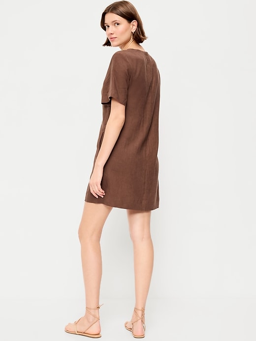 Image number 2 showing, Short-Sleeve V-Neck Mini Shift Dress