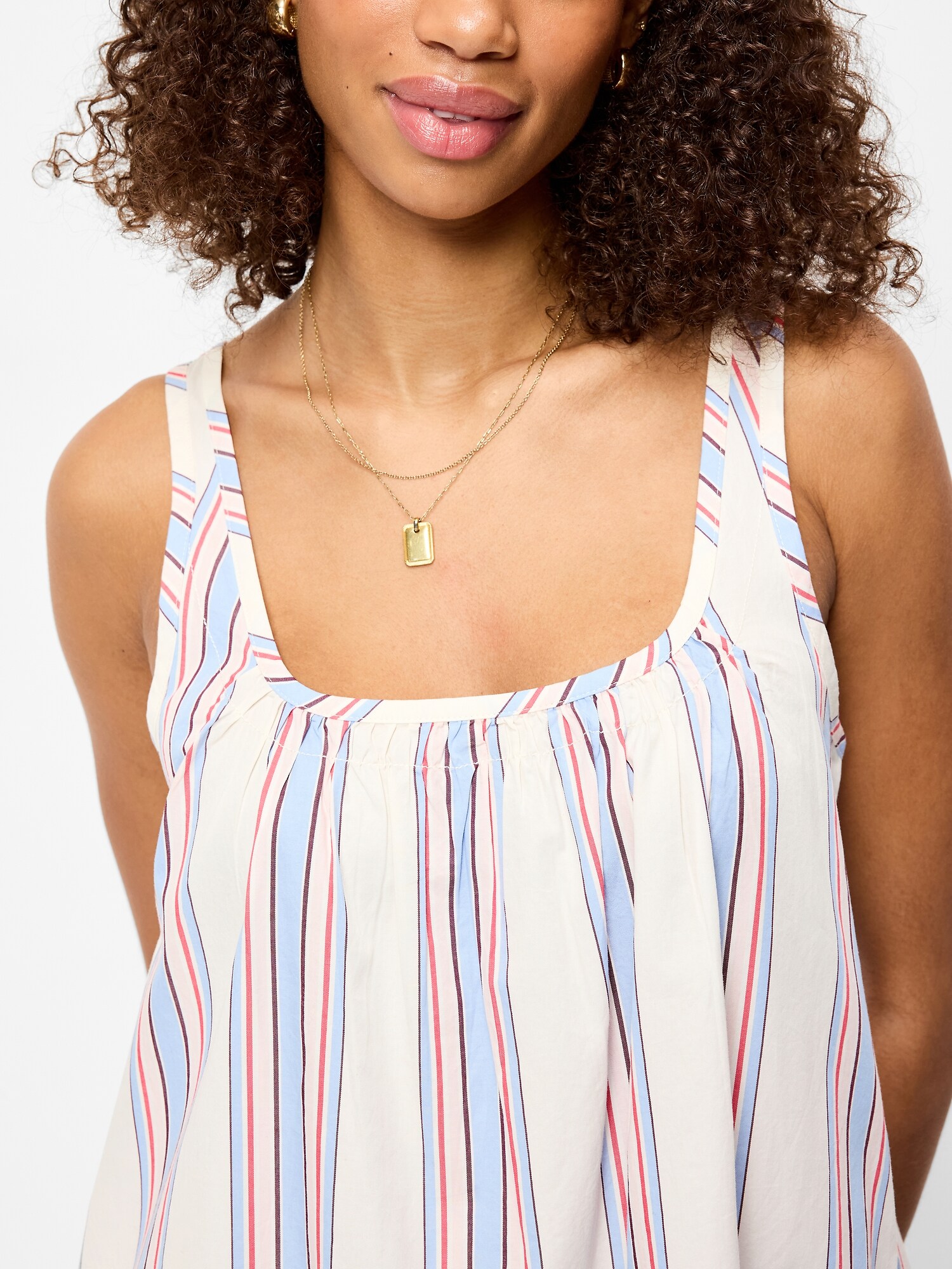 Женское платье Old Navy Drop-Waist Swing Mini, цвет: Синий полосатый — фото 4