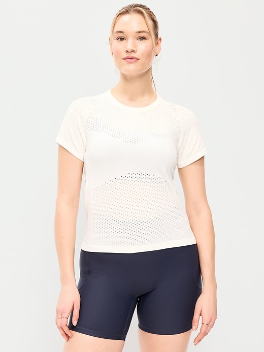 Image number 5 showing, Seamless Textured Cropped T-Shirt