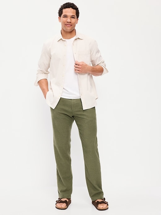 Image number 1 showing, 90's Straight-Fit Linen-Blend Dress Pants