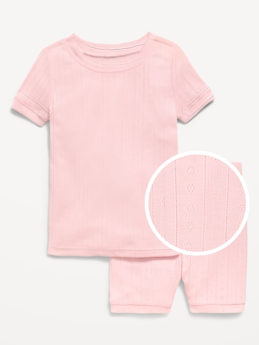 Image number 1 showing, Snug-Fit Pointelle-Knit Pajama Set for Toddler & Baby