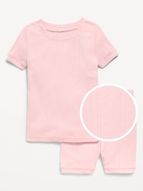 Image number 1 showing, Snug-Fit Pointelle-Knit Pajama Set for Toddler & Baby