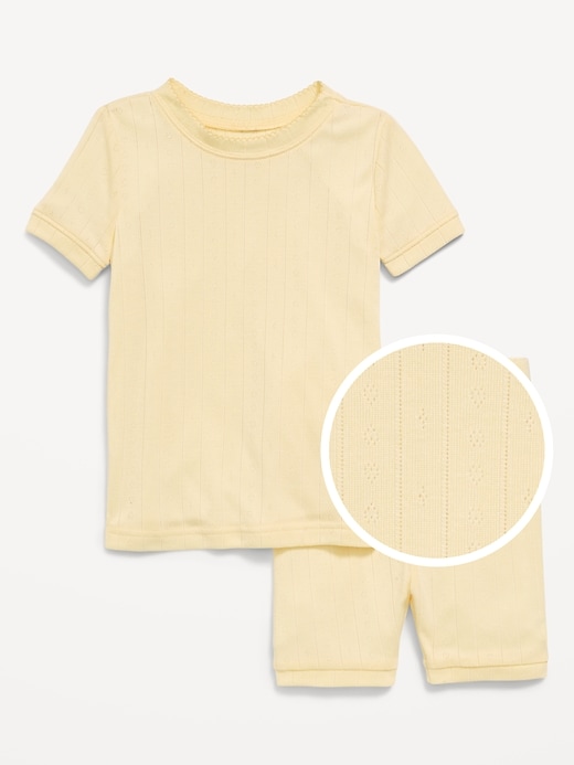 Image number 1 showing, Snug-Fit Pointelle-Knit Pajama Set for Toddler & Baby