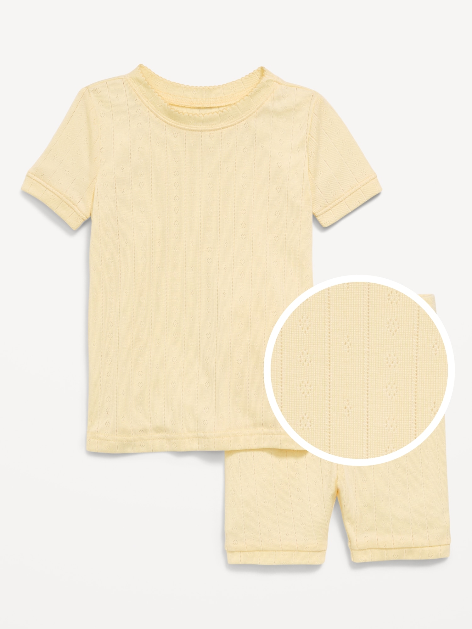 Snug-Fit Pointelle-Knit Pajama Set for Toddler & Baby