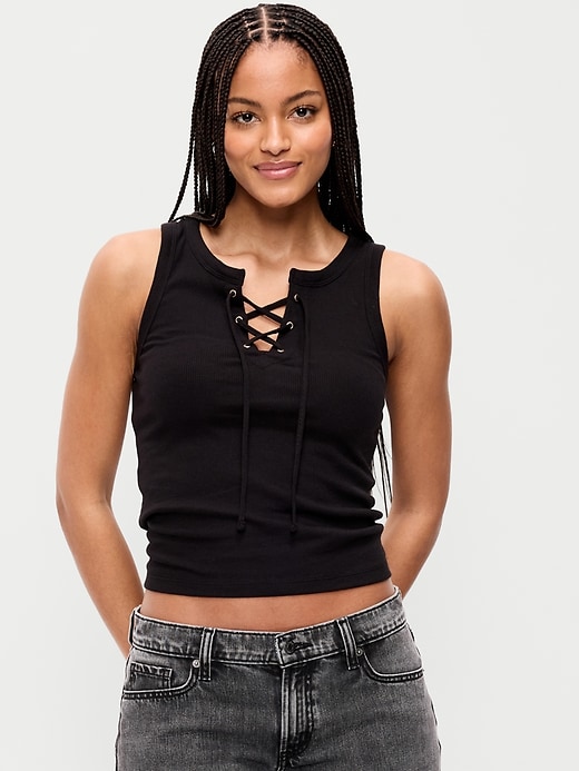 Image number 3 showing, Lace-Up Tank Top