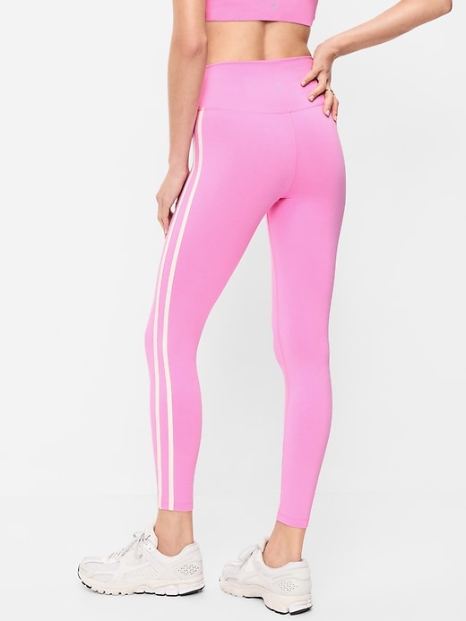 Image number 2 showing, High-Waisted PowerChill Side-Striped 7/8 Cotton Leggings