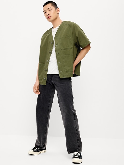 Image number 3 showing, Oversized Short-Sleeve Chore Shirt