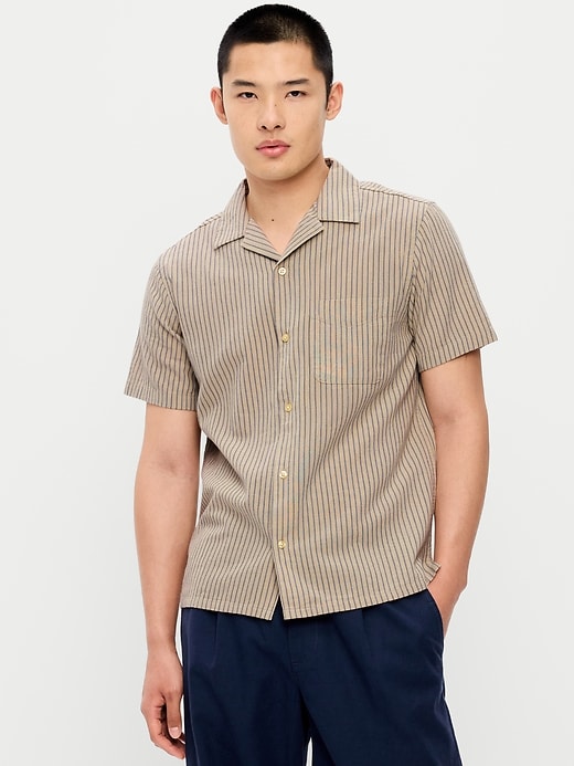 Image number 1 showing, Short-Sleeve Striped Camp Shirt
