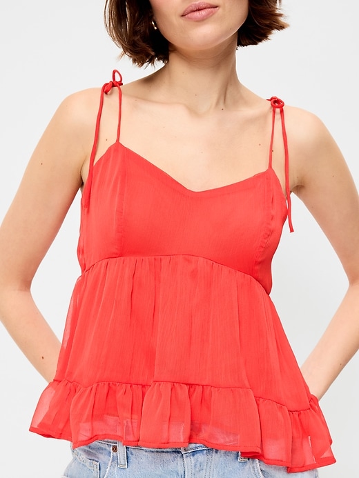 Image number 4 showing, Tie-Strap Tiered Ruffle Top