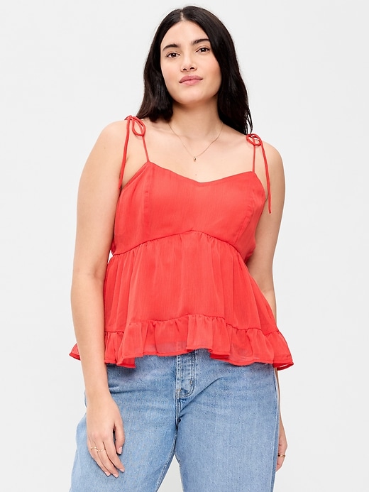 Image number 5 showing, Tie-Strap Tiered Ruffle Top