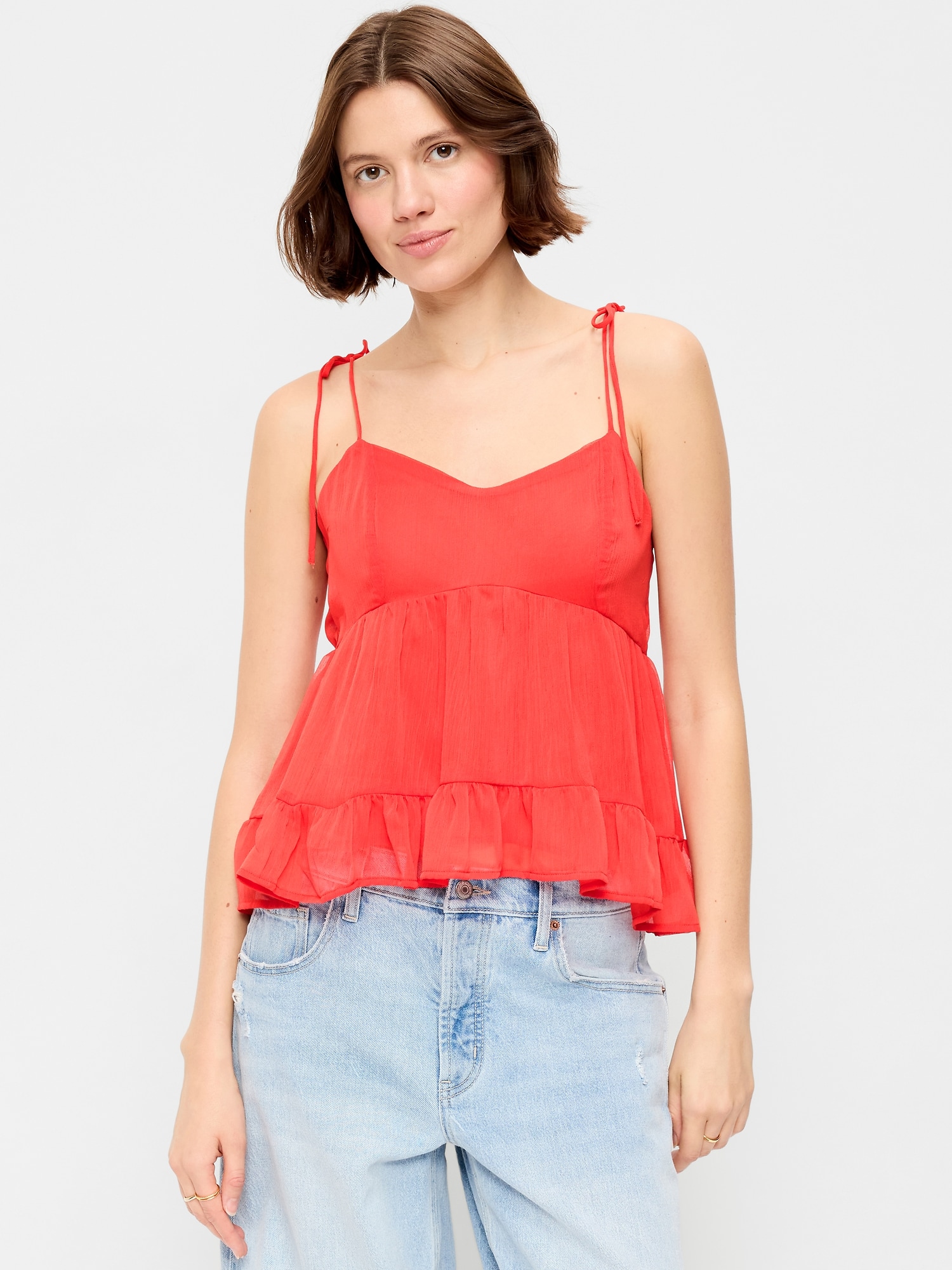 Tie-Strap Tiered Ruffle Top - image 4