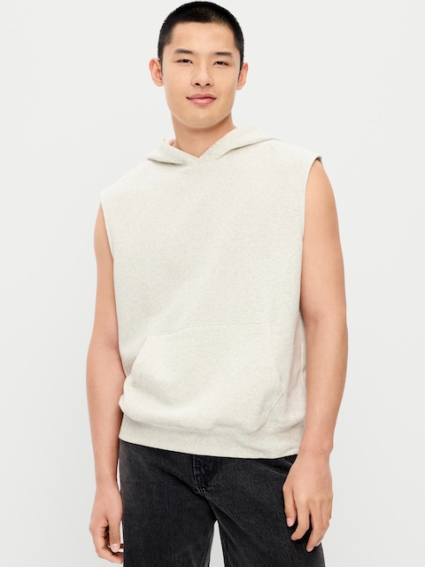 Sleeveless Washed Fleece Muscle Hoodie