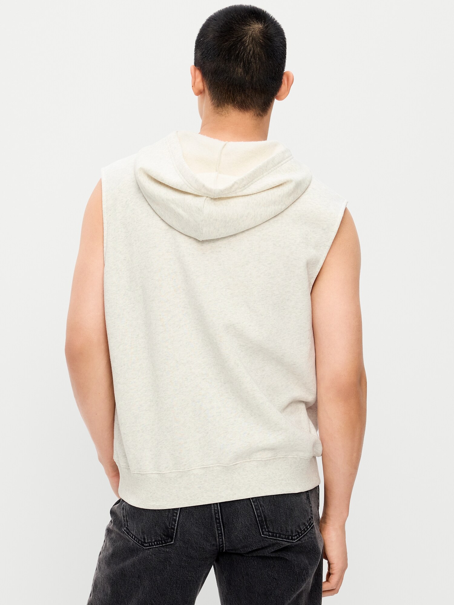 Мужское худи Old Navy Lived-In Pro Sleeveless Muscle, цвет: Светлый серый меланжевый — фото 2