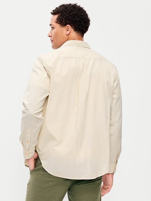 Image number 2 showing, Long-Sleeve Relaxed Striped Pocket Shirt
