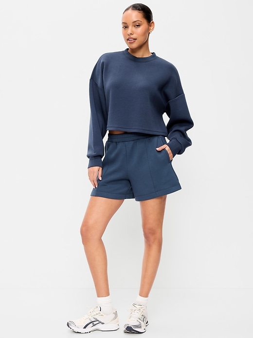 Image number 1 showing, High-Waisted Bounce Fleece Shorts -- 5-inch inseam