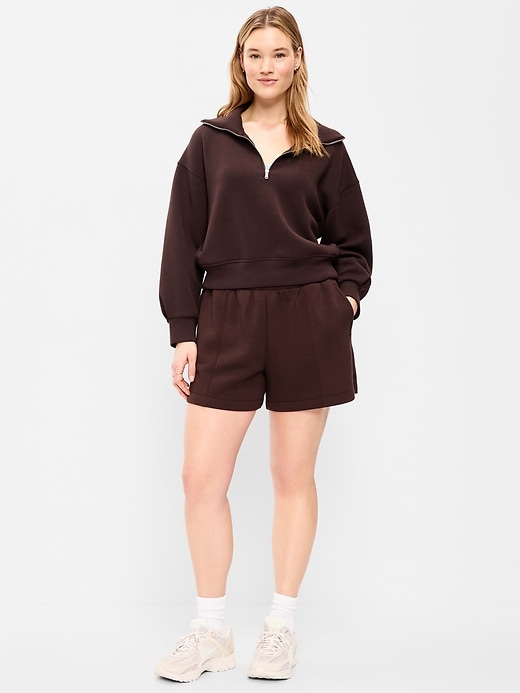 Image number 4 showing, High-Waisted Bounce Fleece Shorts -- 5-inch inseam