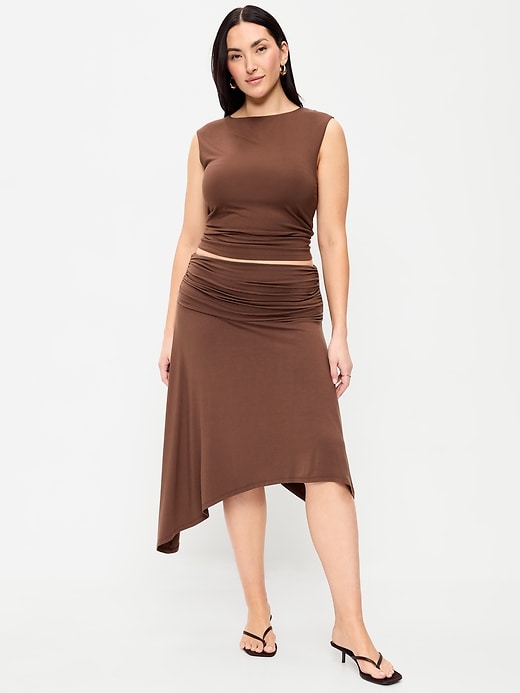 Image number 5 showing, Asymmetrical Draped Midi Skirt