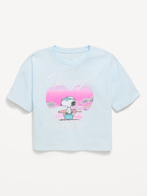 Peanuts™ Snoopy Oversized Graphic Cropped T-Shirt for Girls